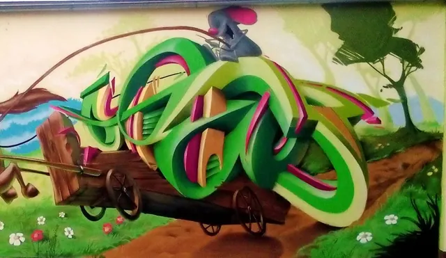 3D graffiti maľba na stenu — realizácia 18