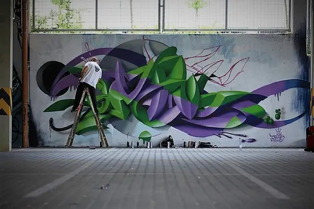 3D graffiti maľba na stenu — realizácia 13