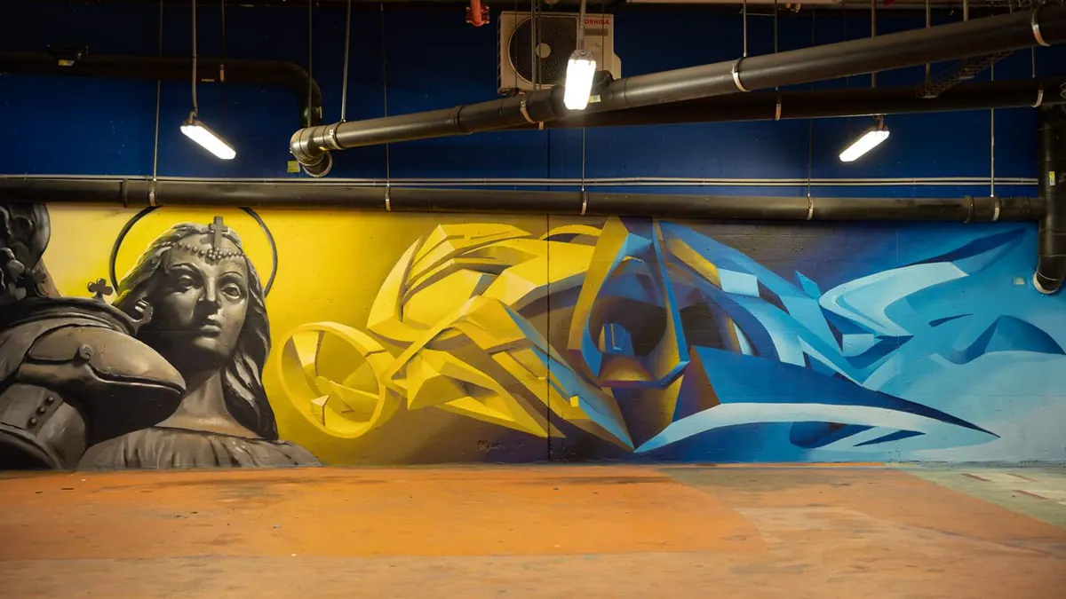 3D graffiti maľba na stenu — realizácia 7