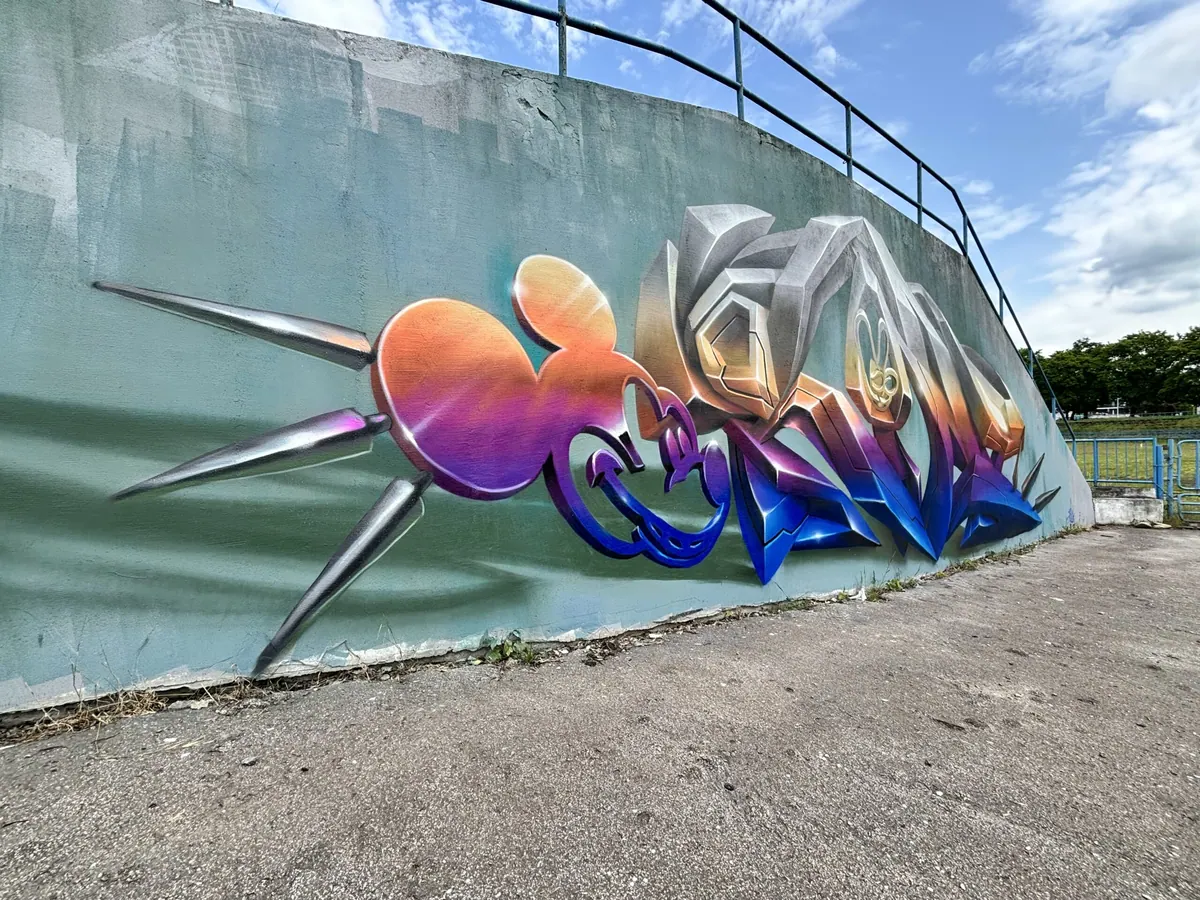 3D graffiti maľba na stenu — realizácia 14