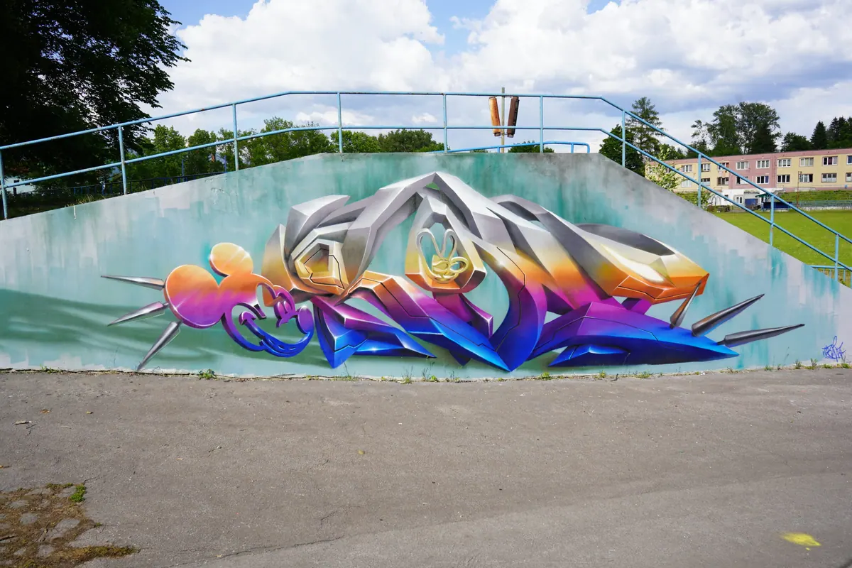 3D graffiti maľba na stenu — realizácia 27